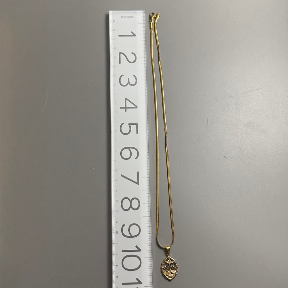 Guam Seal Gold Pendant Necklace – Stainless Steel – 19.7” Chain - Picture 4 of 5